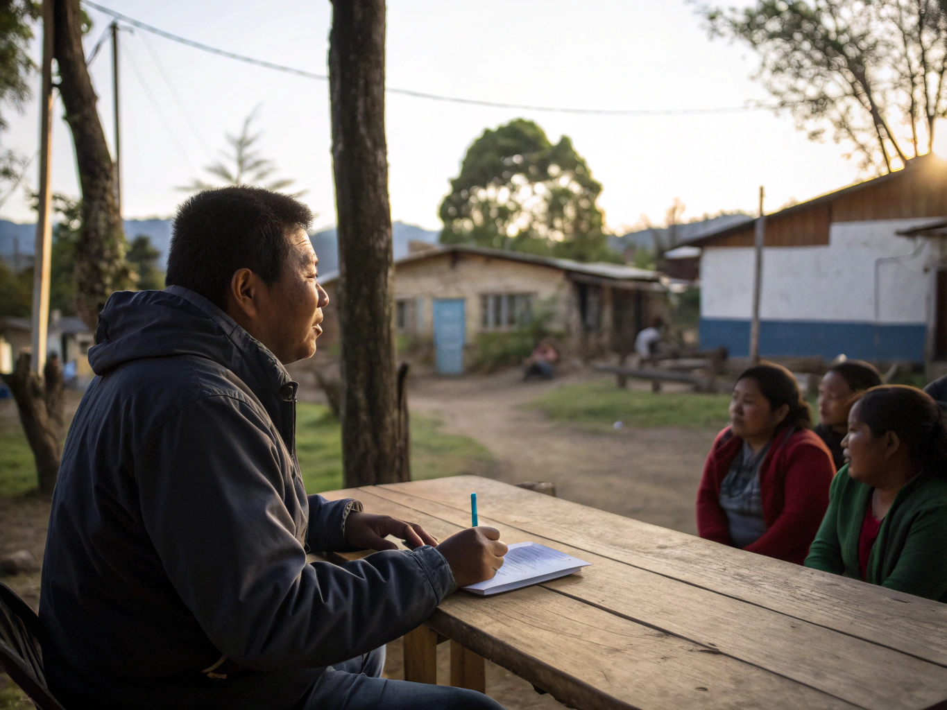Alfaro Vallejo en sus inicios trabajando con la comunidad
